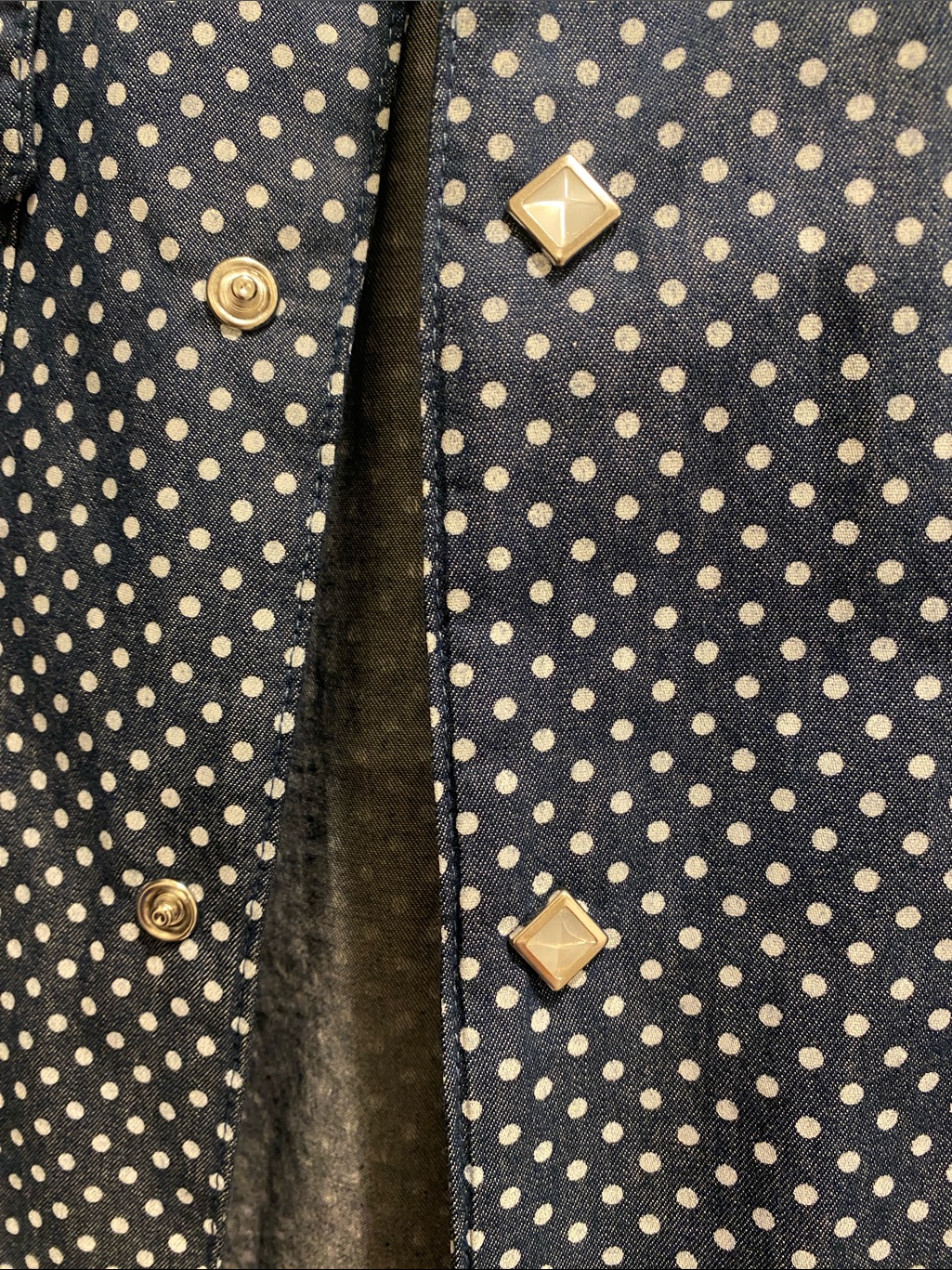 Dr Collectors Roger’s Shirt Color Denim Dots Size Medium — image 6 of 6